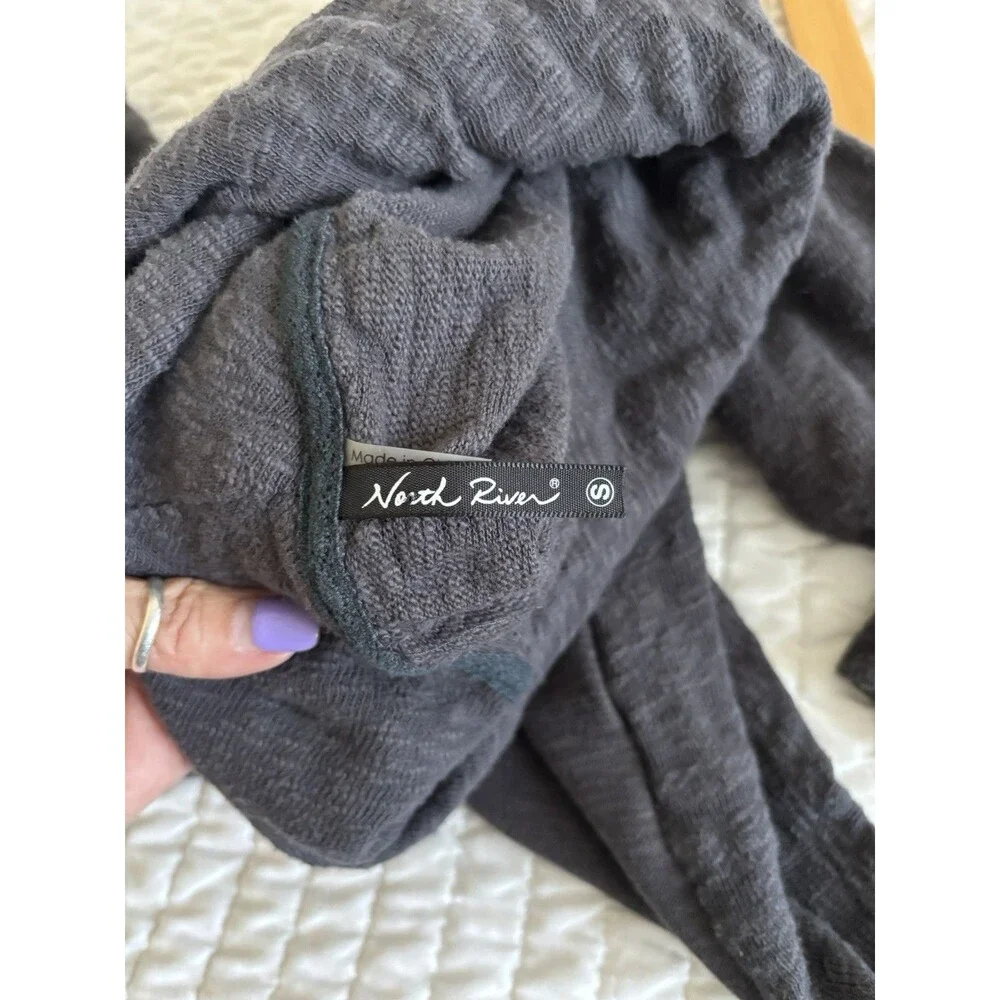 North River Womens Small Sweater Grey French Terry Cowlneck